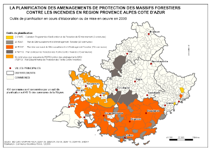 La planification des aménagements de protection des massifs forestiers contre les incendies, en région PACA